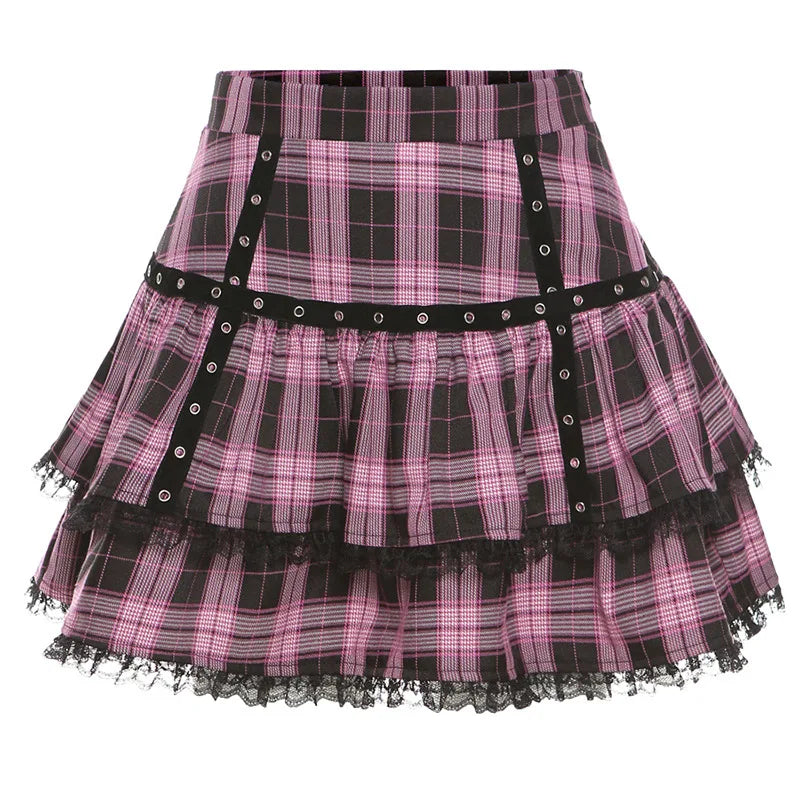 Lace Ruffle Mini Skirt