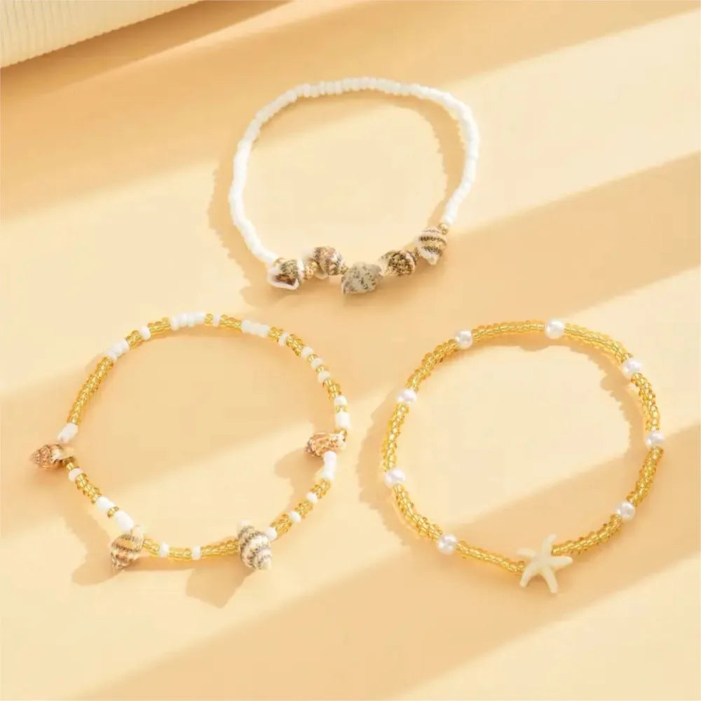 3 Pack Bohemian Layered Anklet