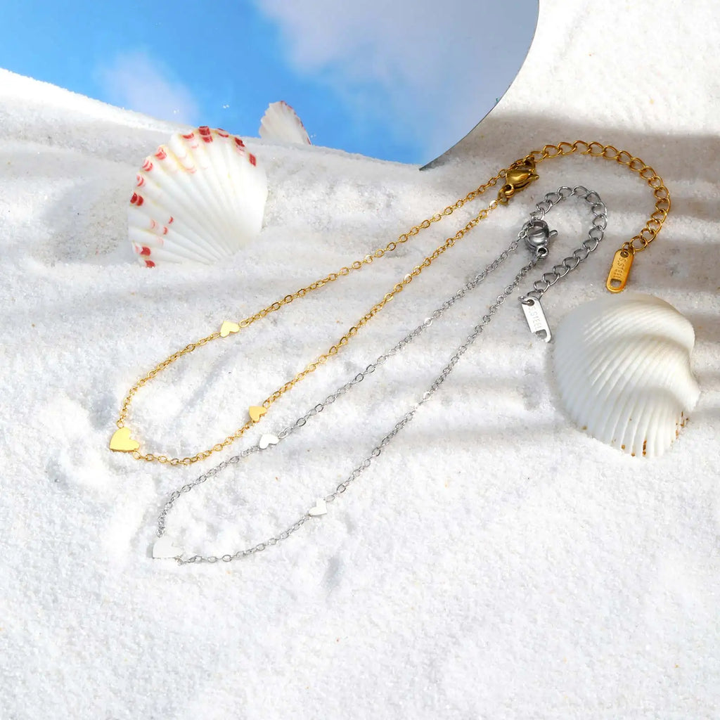 Stainless Steel Heart Anklets