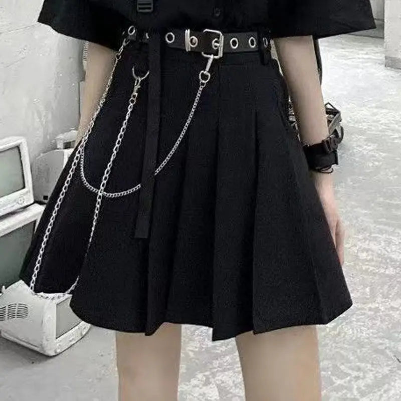 Gothic Pleated Y2k  Skirt