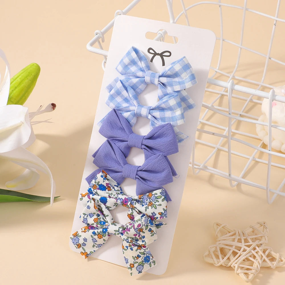 5Pcs/Set Cute Floral  Mini  Hair Clip Cute Floral
