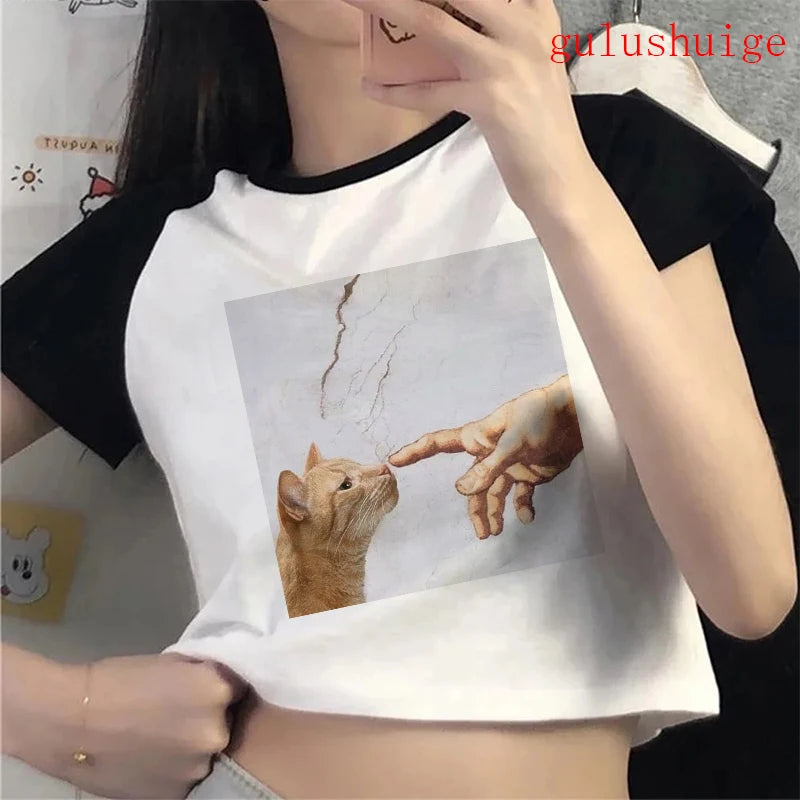 Funny Cat  Crop Top