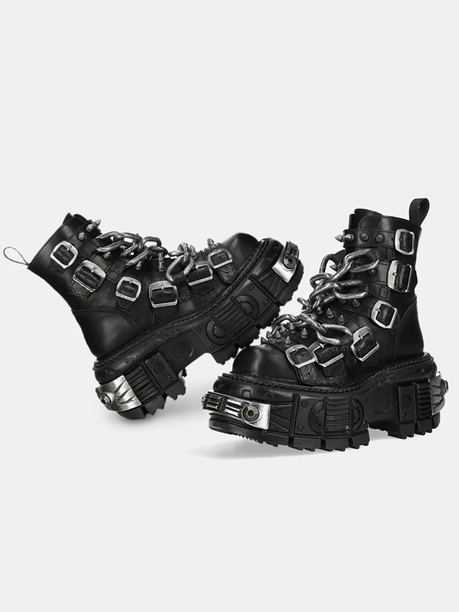 Gothic  Chain Heel Boots
