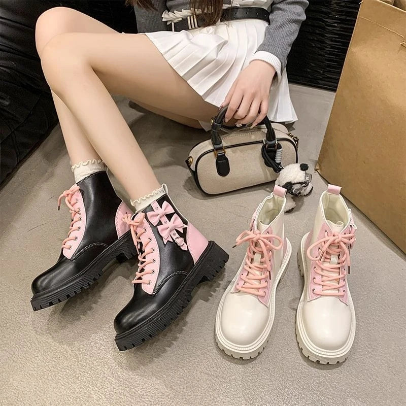 High Platform  Laces Boots