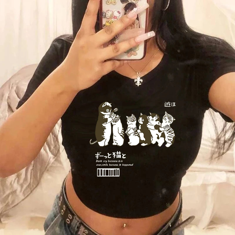 Funny Cat  Crop Top