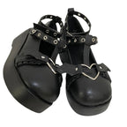 Heart Buckle  Chunky Platform  Shoe