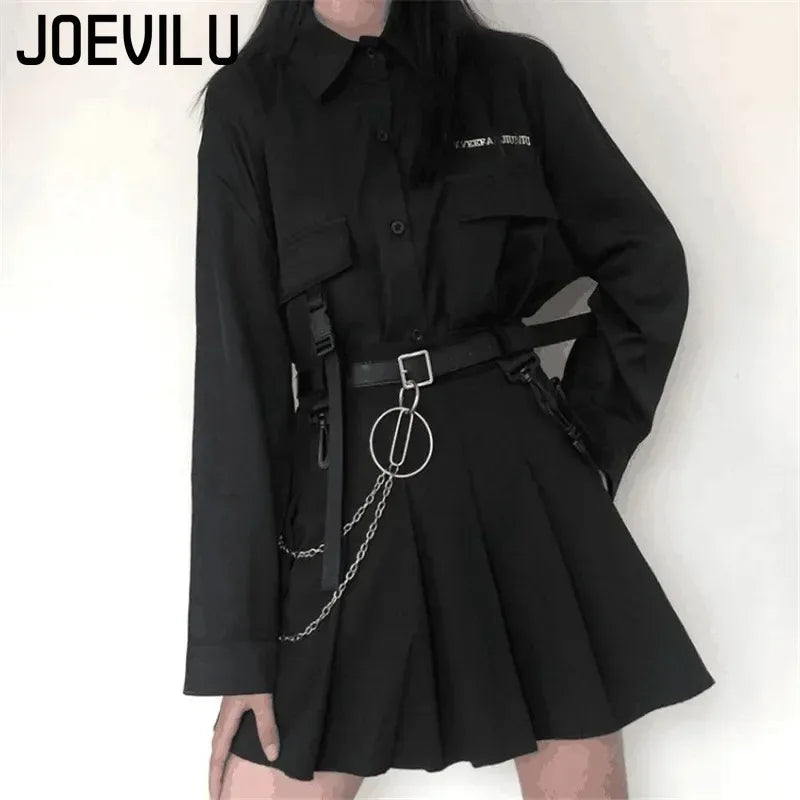 Gothic Pleated Y2k  Skirt