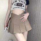 V Waist Casual Pleated Skirts