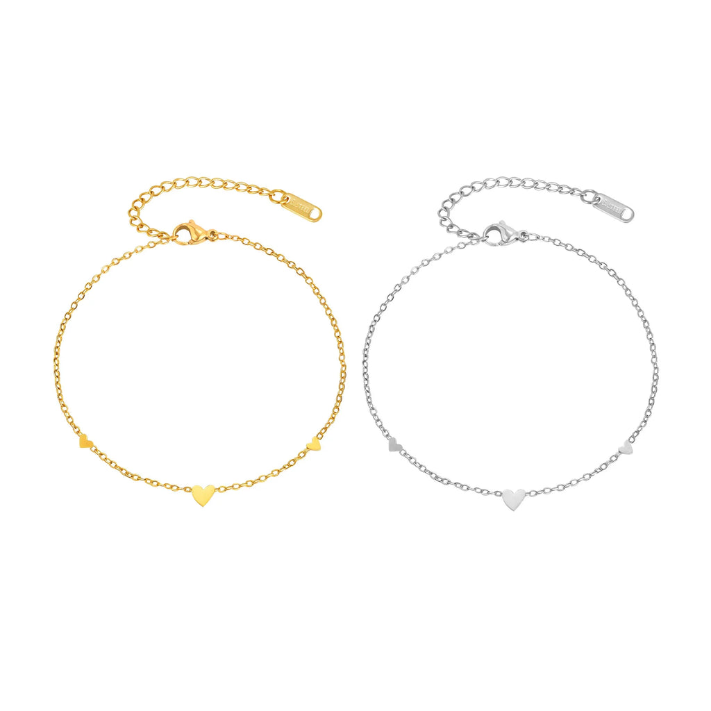 Stainless Steel Heart Anklets