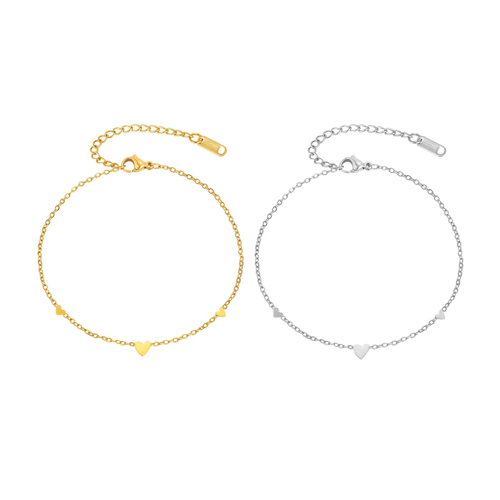 Stainless Steel Heart Anklets
