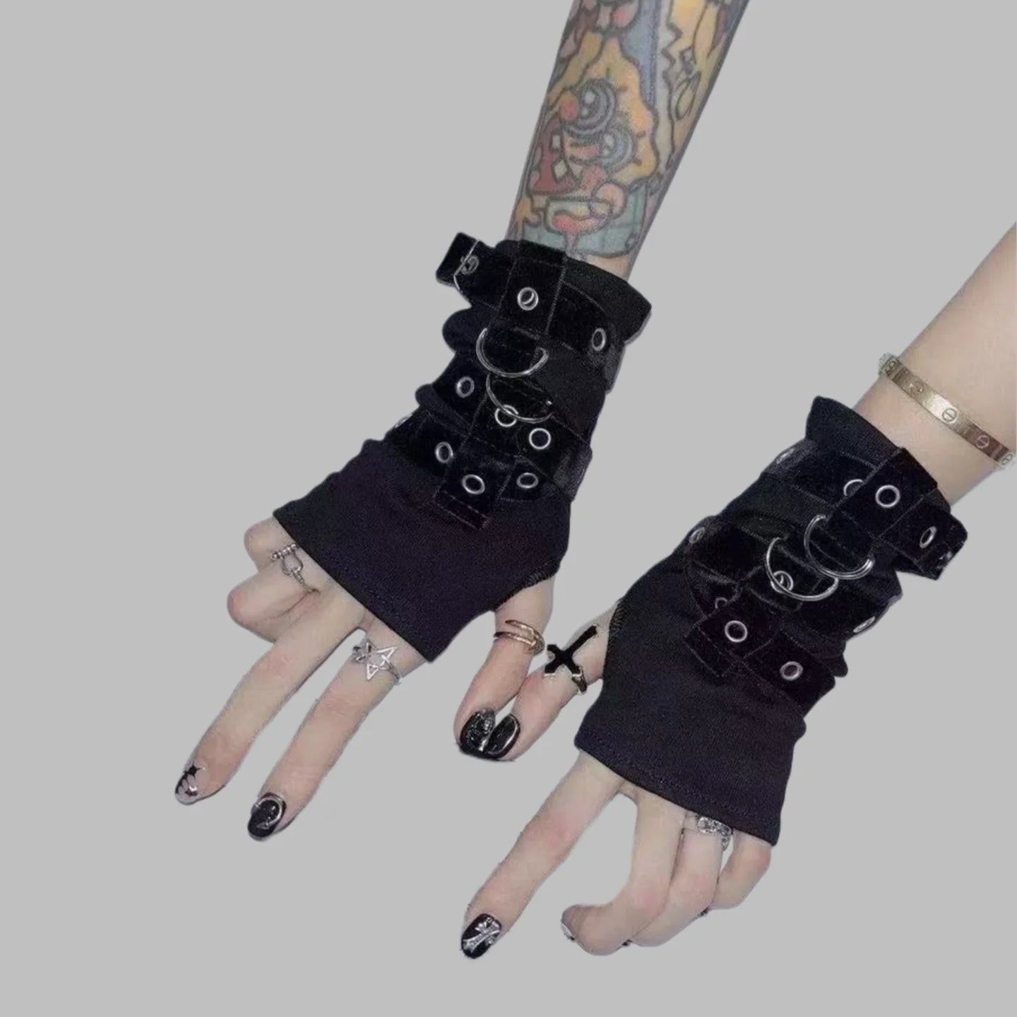 Y2K Buckle Punk Style Arm Warmer