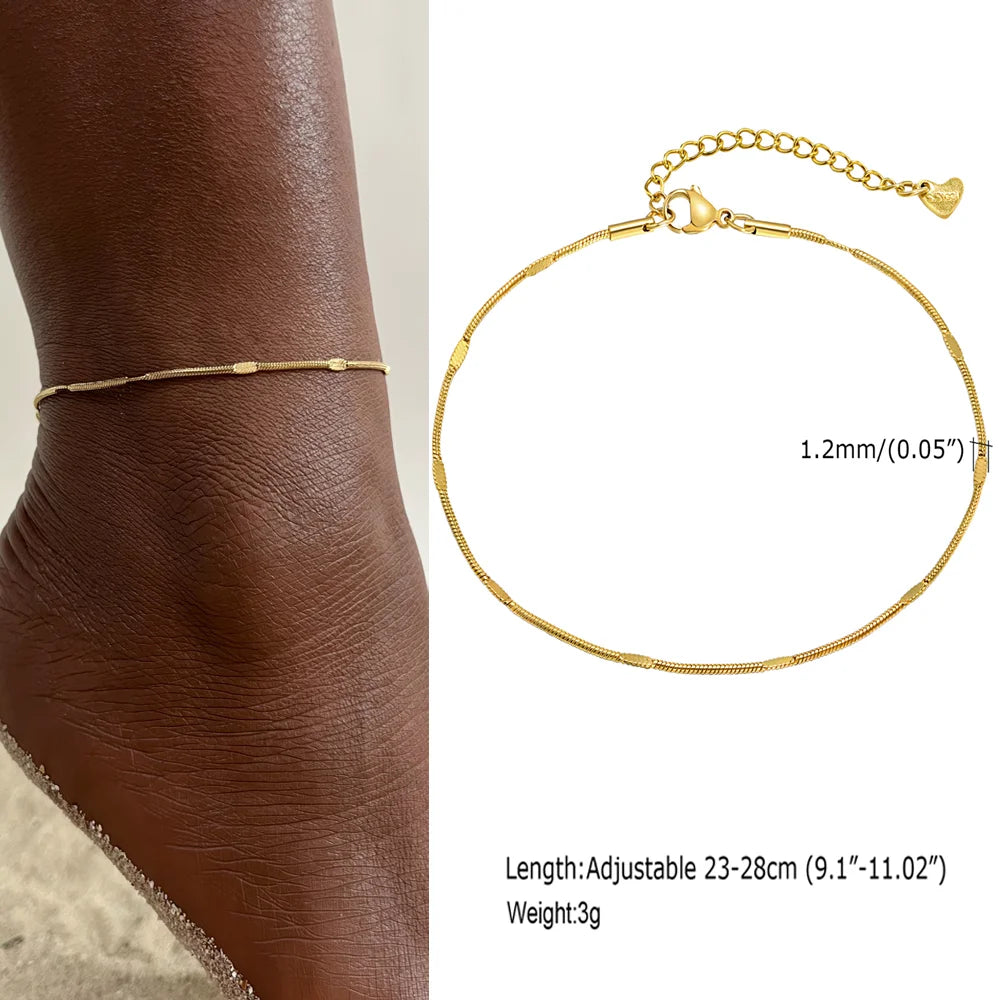 Stainless Steel Heart Anklets