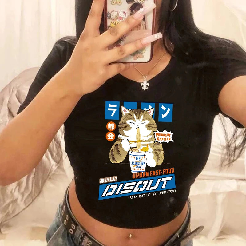 Funny Cat  Crop Top