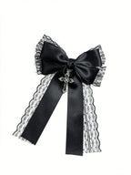 black lace bow hair clip