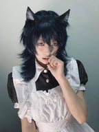 16Inch Blue Black  Synthetic Wig
