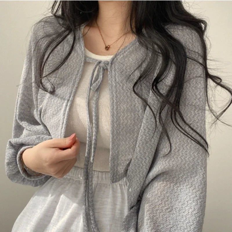 Thin White Cardigan Knitwear Jacket