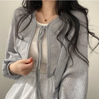 Thin White Cardigan Knitwear Jacket