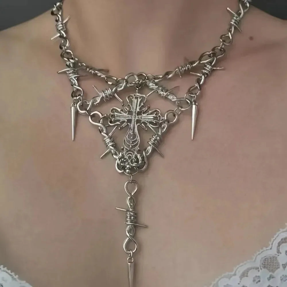 Y2k Gothic Cross Necklace