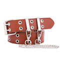 Gothic Double Ring Belt with Chain