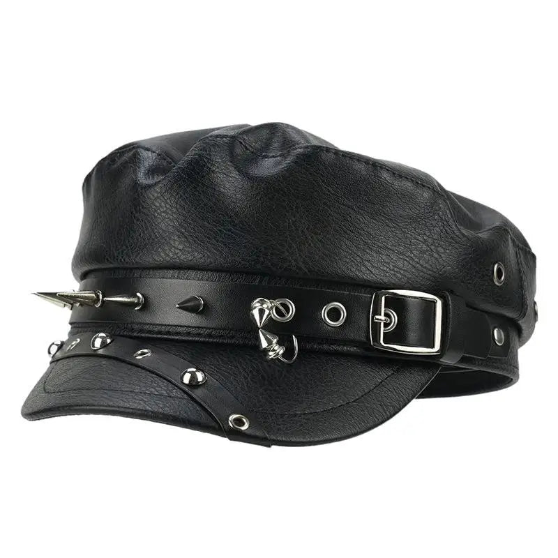 Vintage Rivet Beret  Gothic Cap