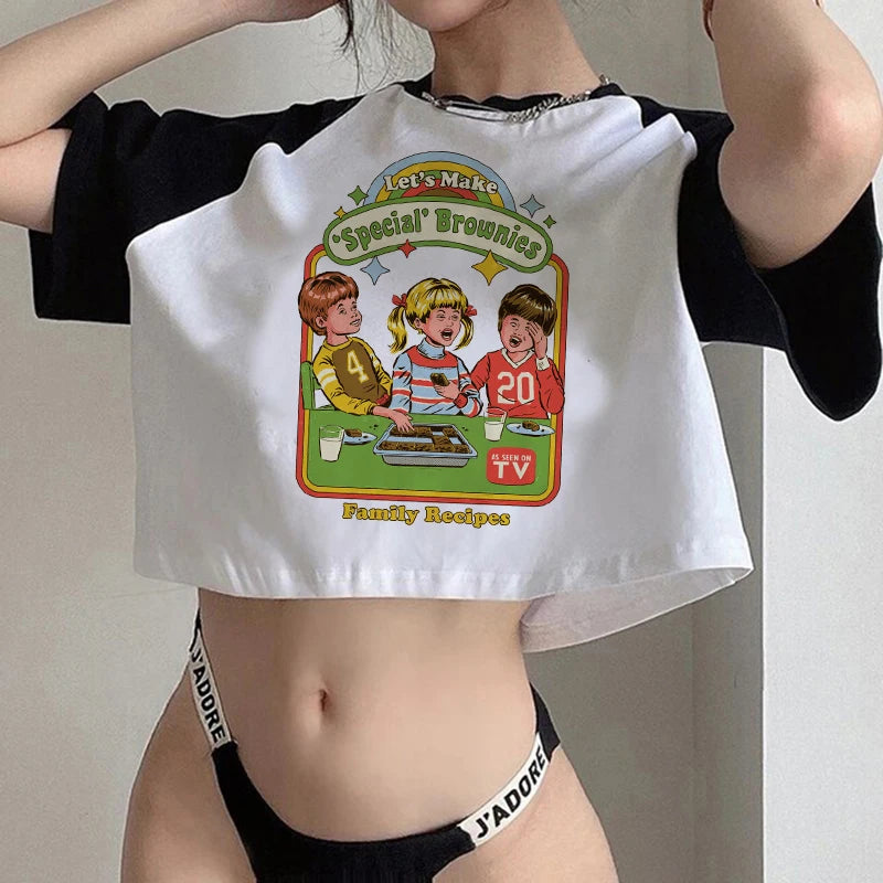 Gothic Horror Y2k Aesthetic  Crop Top
