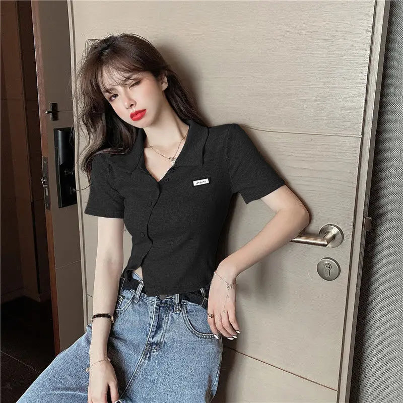 Y2K Polo  Crop Top