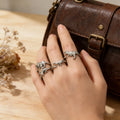 925 silver plated  cute dinosaur ring set
