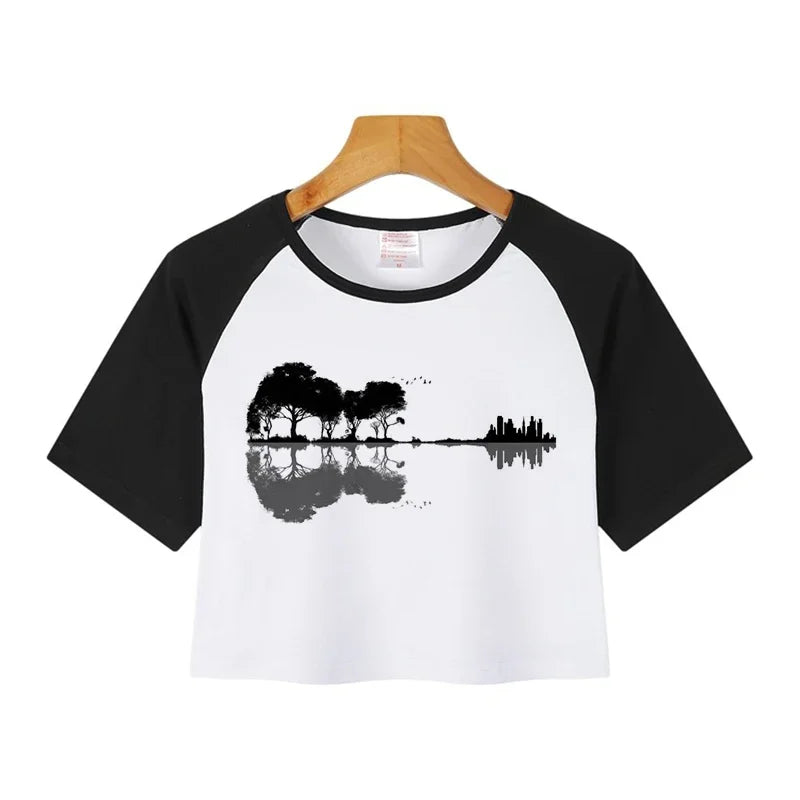Y2K Casual Crop  Tee Shirt