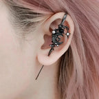 Dark Gothic Rose Cross Thorn Earring