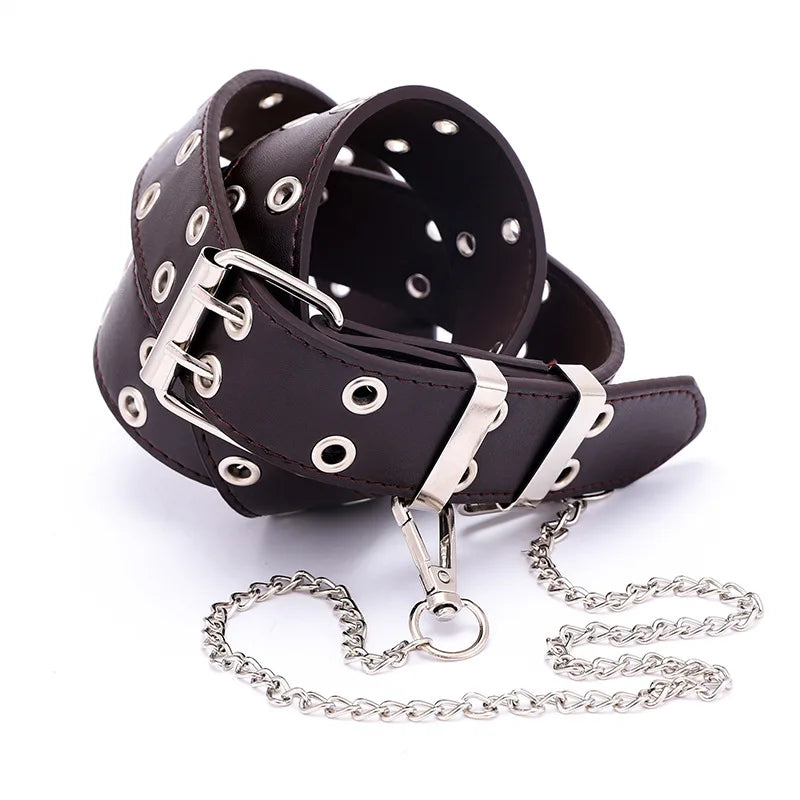 Gothic Double Ring Belt with Chain