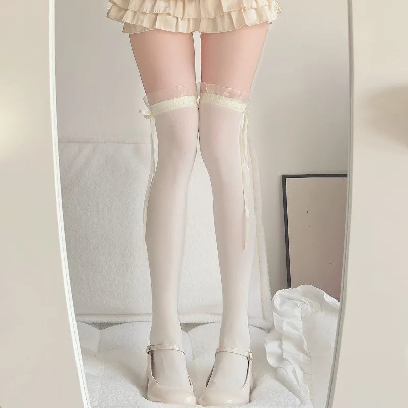 Lace Bow Thigh Highs