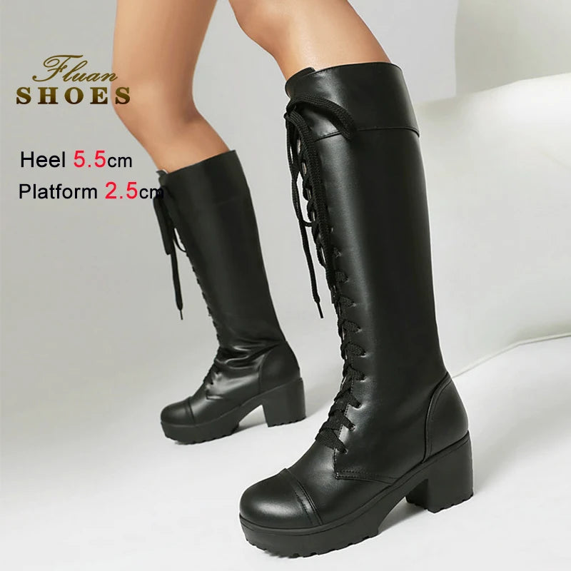 Long Lace Up Boots